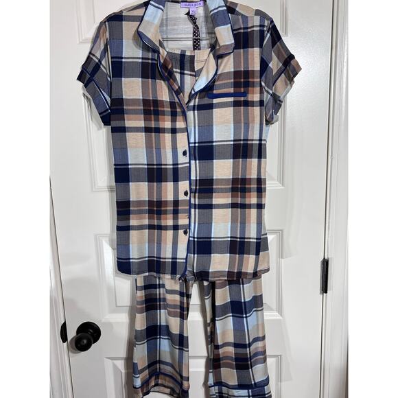 Hale Bob Plaid Pajama Set / Sleepwear, Women's Size XS, - Picture 4 of 8